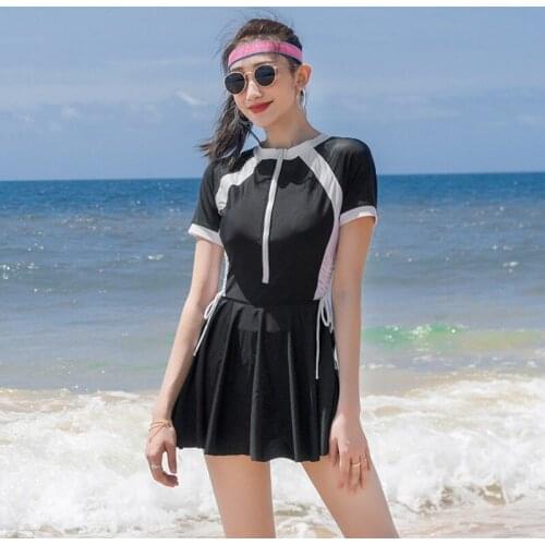 One Piece Bikini Womens Swim Wear Womens Swimwear Swimsuit Woman Les New Sports Women Patchwork Bathing Suit