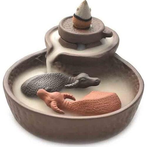 Incense Burner Backflow Incense Holder Craft Gifts Chinese Culture Ceramic Craft Boutique Zen Home Decoration
