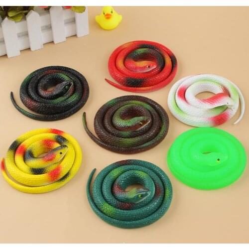Halloween Horror Scary Snake Decoration Lifelike Rubber Snake Realistic Reptile Animal Figure Funny Prank Joke Toy Prop colorful