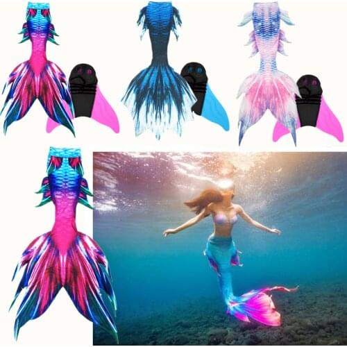 Kids Adults Mermaid Tail Luxurious Swimming Tail Monofin Cosplay Children Mermaid Tails for Swimming