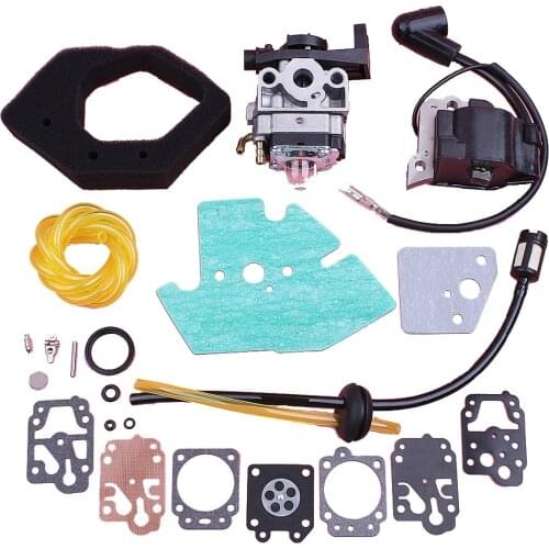 Walbro Carburetor Repair Diaphragm Gasket Kit K10-WYJ & Ignition Coil Air Filter Fuel Line Grommet Fit Honda GX25 HHT25S FG110