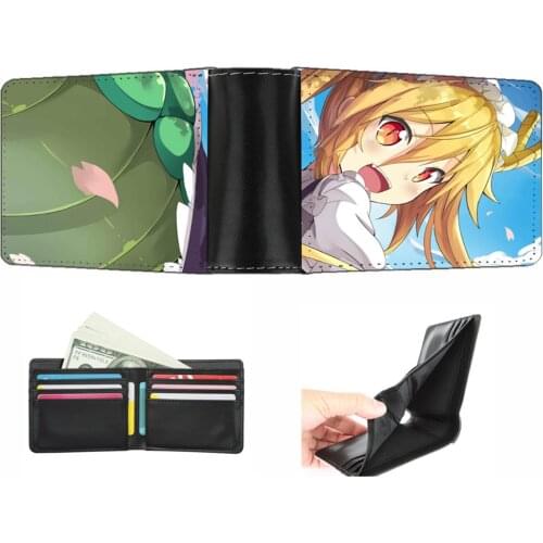 Anime Miss Kobayashis Dragon Maid wallet Men women short wallet teenagers Card Holder PU Short Zero Wallet student Coin Purse