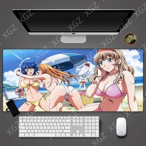 XGZ Sexy Girl Non-slip Mouse Pads Anime Laptop Notebook Long Big Computer Keyboard Gaming Desk Mat 900x400mm for Gamer Playing