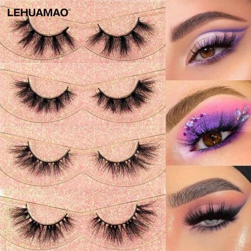 LEHUAMAO Eyelashes 3D Mink Lashes Makeup Volume Fluffy False Eyelash Reuser 25 Wears Luxury Thick Natural Lash Soft Cute Eyelash