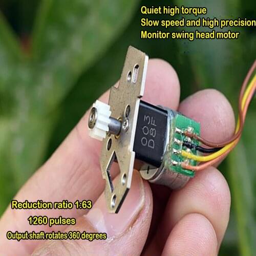 Micro 2-phase 4-wire 15MM Stepper Gear Motor Mute ZGA12 Precision Gearbox Slow Speed Large Torque for Monitoring Swing Head