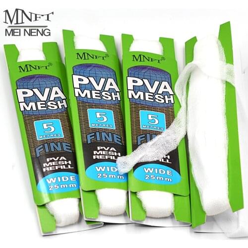 MNFT 2 pieces PVA mesh refill for fishing 25mm*5m Carp Free Shipping Drop Shipping Fishing Tackle Wholesale
