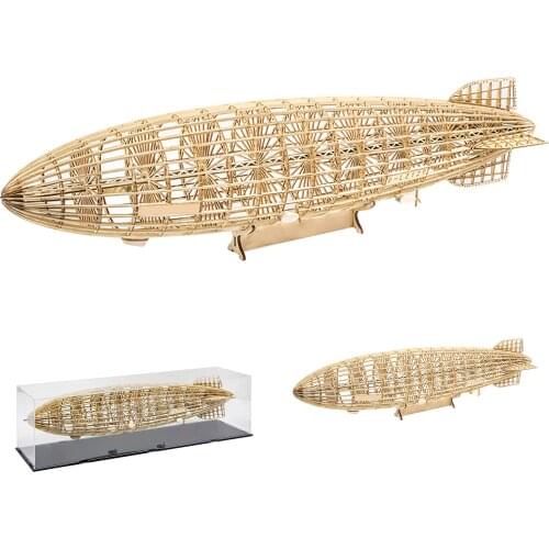 DWH VS36 1:453 Scale D-LZ129 Airship 540mm Length Wooden Static DIY Building Model DIY Building Wooden Toys Gift for Adults