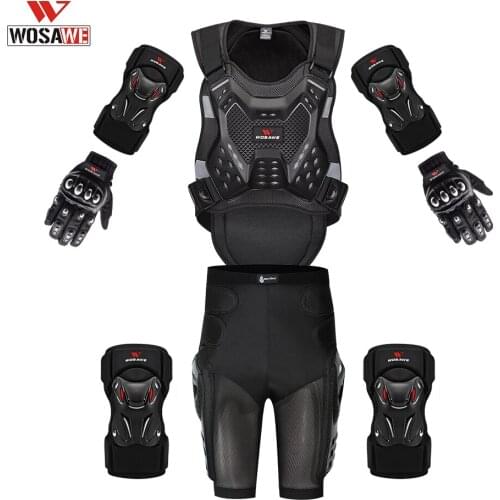 WOSAWE Motorcycle Anti-fall Vest Protective Gears Armor for Men Women Back Protector Skiing Riding Skating Elbow Pad Knee Pad