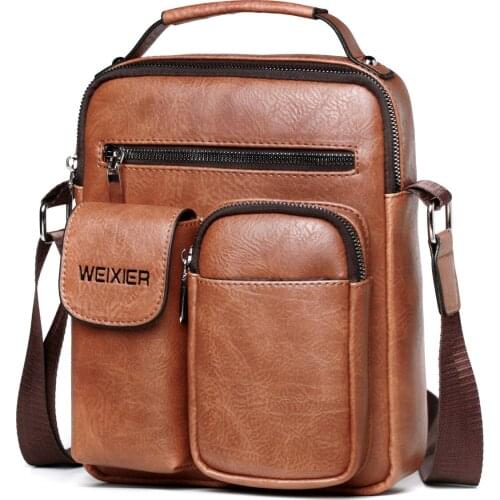 New Pu Leather Mens Bags Casual Messenger Bag Men Shoulder Crossbody Bags Male Flap Small Handbags Shoulder Bag