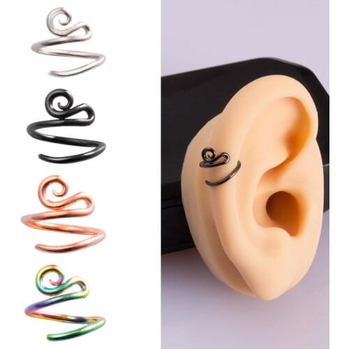 1pc Copper Hoop Earrrings Set Nose Rings Septum Piercing Clicker Clip Cartiliage Helix Ear Eyebrow Ring Tragus for Women Jewelry