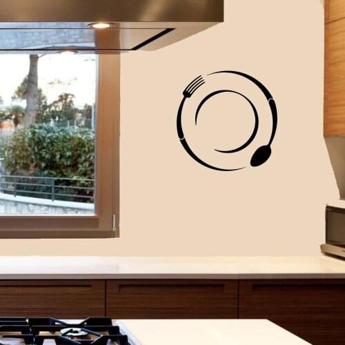 Dinner Plate Sticker Kitchen Wall Decal For Kitchen Room Decoration Removable Wall Art Decal Vinyl Mural Waterproof ph760