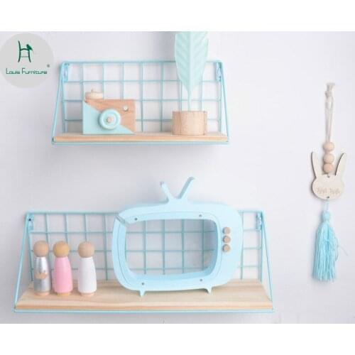Louis Fashion Nordic Wall Hanging Decoration Girl Heart Iron Art Grid Kitchen Bathroom Living Room Without Perforation Rack