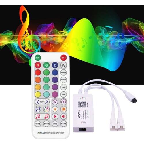 WS2812B WS2811 Addressable Pixel RGB LED Strip Lights WIFI Controller SP511E IR Music Dual Output Alexa Smart Voice APP Control