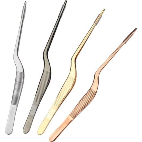 14/16/20/23/26/30cm Kitchen Cooking Medical Tweezers Stainless Steel Kitchen Seafood & bar Tweezer Food Tongs Tool Bar Accessory