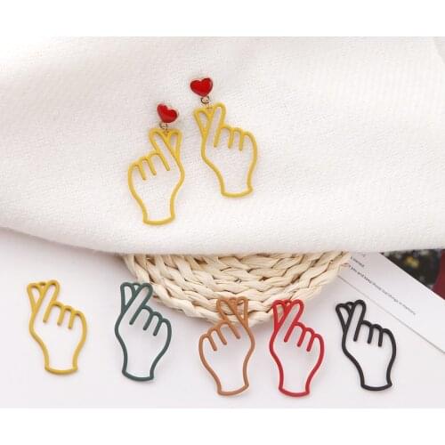 New Arrival 20pcs 60pcs Rubber Enamel Alloy Lovely Heart Hands gesture Pendants DIy Jewelry Findings Ornament Accesories Charms