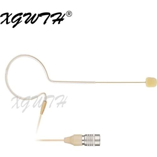 Single Ear Hanging Condenser Microphone Headset Headworn Mic Mini Hirose 4 Pin Plug for Audio Technica Wireless Bodypack System