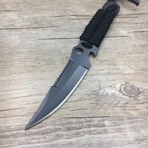 Outdoor camping rescue survive defense knife serrate blade 440C Stainless Steel knife diving scuba with can opener Hand Tools