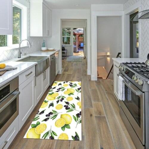 Anti-Slip Lemon Floor Mat Kitchen Carpet Polyester Doormat Kitchen Mat Carpet For Living Room Wrinkle-Resistant Kitchen Rug