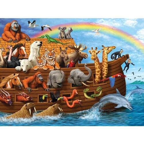 DIY Painting By Numbers Animals Ship Oil Coloring By Numbers Elephant Tiger Wall Art Canvas Picture Hand Painted Room Decoration
