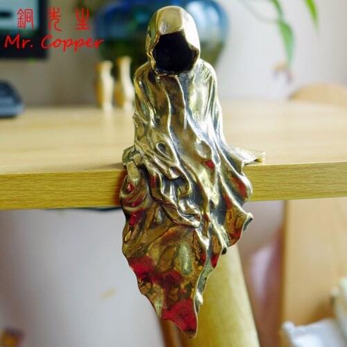 Retro Brass The Thinker Home Decor Ornaments Copper Le Penseur Cultural Creative Room Furnishing Metal Statue Figurine Crafts