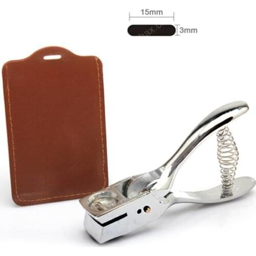 Silver Leather Hole Puncher Plier Metal Hand Slot Puncher For ID Card Photo Badge Hole Punch Tag Tool Fastening Strap Embossers