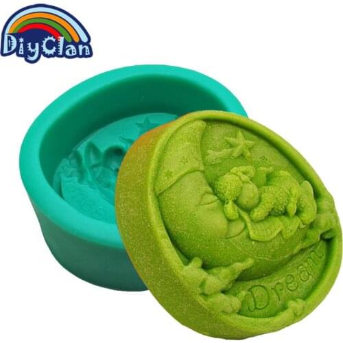 Moon Shape Soap Silicone Mold For Cake Chocolate Mould Moon Doll Soft Cold Soap Base Transparent Candle Mould S0082YL