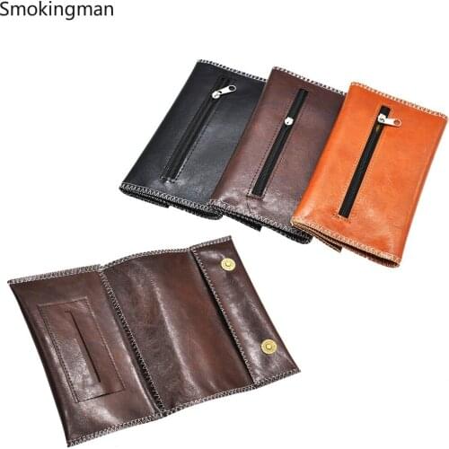 Tobacco bag Three-layer soft belt concealed buckle Waterproof imitation leather tobacco bag Moisturizing bag