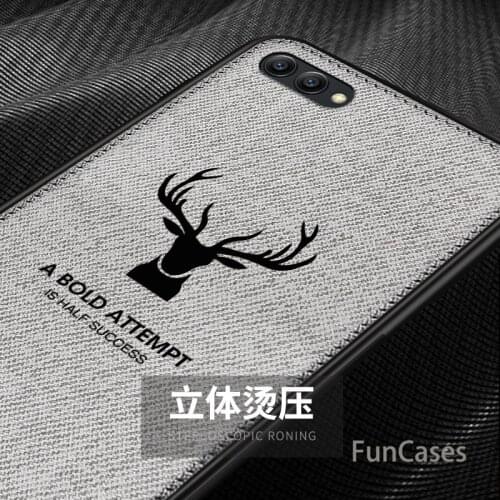 Slim Christmas Deer Cloth Phone Case For Huawei Mate 20 Lite P20 P Smart Plus Nova 3i Luxury Retro Cloth Case Honor 7X 6X 8 9 10