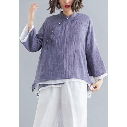 Traditional Chinese Clothing Women Tai Chi Chiffon Tang Suit Top Costume Female Linen Kung Fu Shirt Long Sleeve Blouse Qipao Top