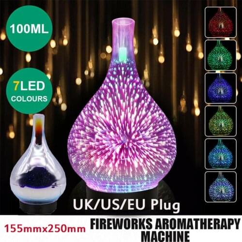 LED Ultrasonic 3D Firework Air Diffuser Aroma Diffuser Household Air Purifier Humidifier Colorful Night Light Household Defoamer
