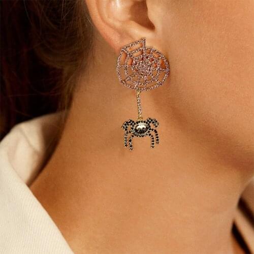 Punk Spider Web Dangle Earrings For Women Metal Cool Fashion Vintage Creative Halloween Animal Drop Earrings Jewelry New Gifts