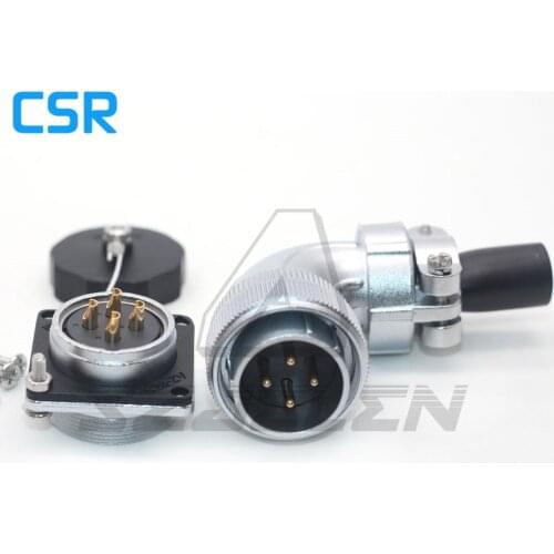 WEIPU WS28 series Waterproof Connector 4 pin Right angle Plug and Socket, 25A Metal round elbow waterproof connector IP67