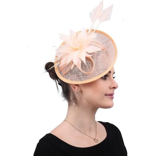 Weddings Champagne Fascinators For Hats Elegant Ladies Female Derby Headwear Hair Clips Women Bride Cocktail Race Headpiece