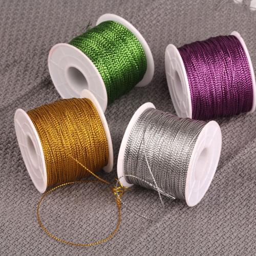 Gold Thread for Bracelets Hand-woven Sewing Metallic Yarn Embroidery 1mm Golden Wire Tassel Silver Strand Weaving Gift Straps