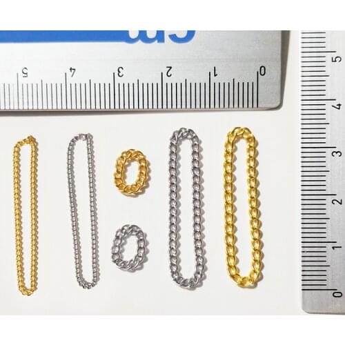 1/12 Scale Figure Scence Accessory Metal Bracelet Big Gold Bracelet Necklace Metal Jewelry Model for 6" Action Figure Body