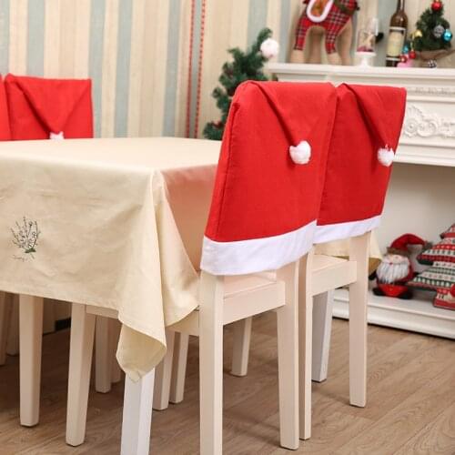 1/2PCS Chair covers Christmas hat home decor Decorations Accessories Kitchen Tableware Navidad hogar adornos de navidad