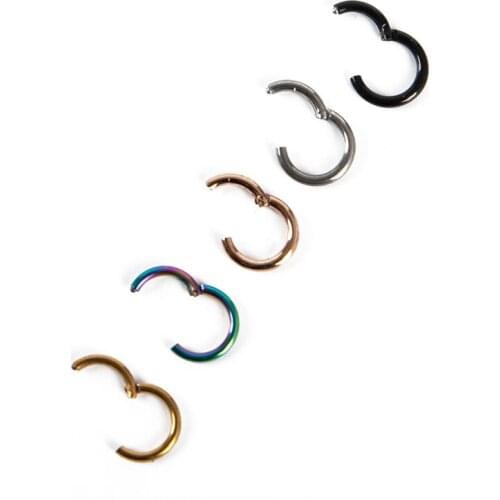1PC Stainless Hinged Segment Nose Ring Nipple Clicker Ear Cartilage Tragus Helix Lip Piercing Unisex Fashion Jewelry