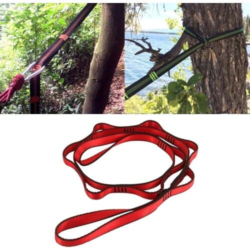 1PCs Portable Nylon Webbing Climbing Rope Outdoor Tree Hanging Hammock Strap High Load-Bearing Durable Camping Travel Sling