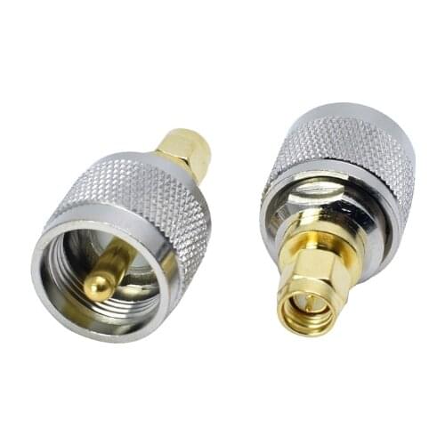 2pcs SMA Male to UHF PL259 SO239 Male Plug RF Coaxial Coax Adapter Straight RF Connectors