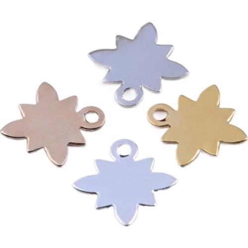 20pcs Brass Single Pendant Necklace Pendant Snowflake Fashion Jewelry Maple Leaf Shaped Jewelry Accessories