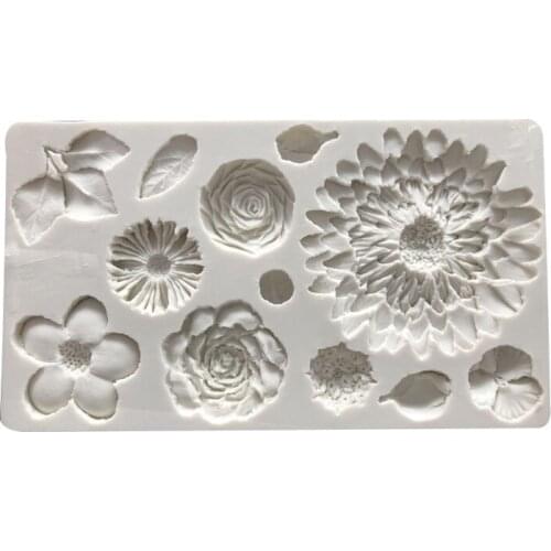 2021 New baking tools Fondant Silicone mold Korean Bean Paste Flower Sunflower Wedding party cake decoration Chocolate mold
