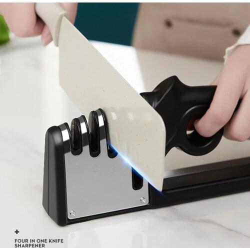 4 in 1 Knife Sharpener Kitchen Knives Grinder Diamond Ceramic Stone Professional New 4 Stages Sharpener Tools For Scissors Knife