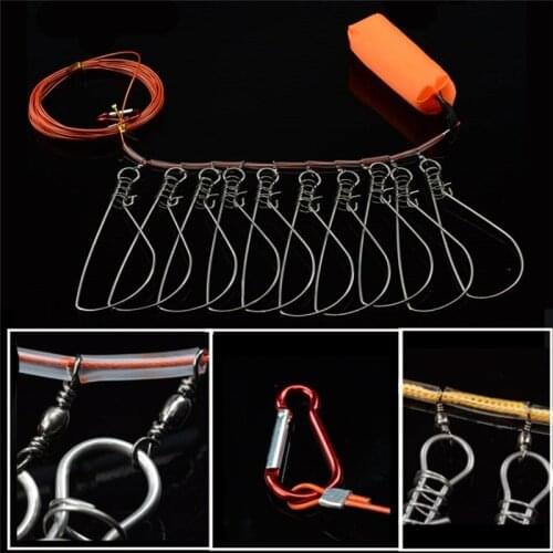 5/10 Snap Stainless Steel Ropes Fishing Lock Buckle Stainless Steel Live Belt Float Fishing Stringer Fishing Tackle Tools