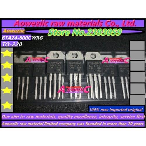 Aoweziic 2018+ 100% new imported original BTA24 BTA24-800BRG BTA24-800B BTA24-800CWRG BTA24-800C TO-220 transistor 800V 24A