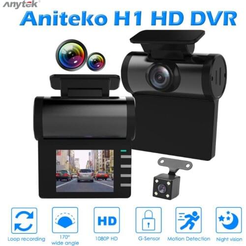 Anytek H1 Dashcam FHD 1080P Car DVR Dashboard Camera with Rear View Camera