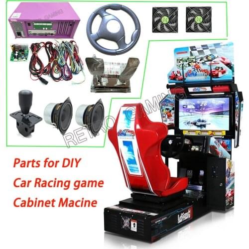 Outrun Car Racing Driving Arcade Game Kit with Motherboard, wires, steering wheel, Gear stick, Accelerator and Brake for DIY
