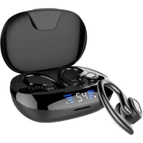 VV2 Cordless BT5.0 Earphones with Recharging Box Sports Earphones Ear Buds with Earhooks Headphone Bluetooth Headset