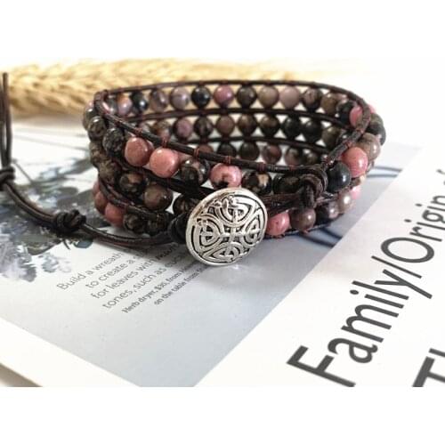 Tourmaline Bracelet Faceted Tourmaline Stone Leather Wrap Bracelets High End Fashion Homme Bracelet Wholesale Gifts