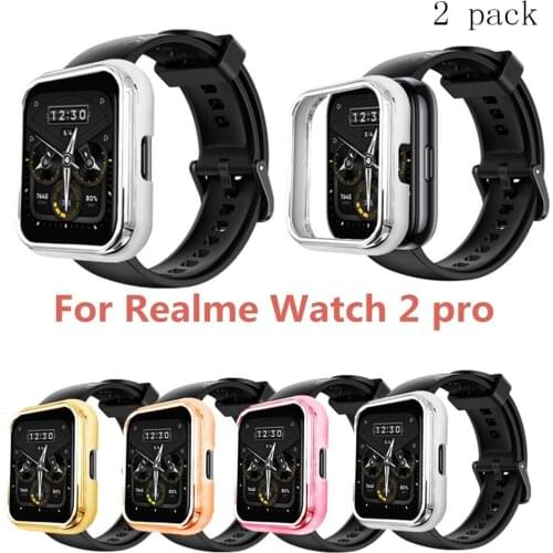 2PC/lots Case For Realme Watch 2 Pro Protective Case Plastic Sports Smart Cover Accessories Plating Metal Sense Frame PC Shell