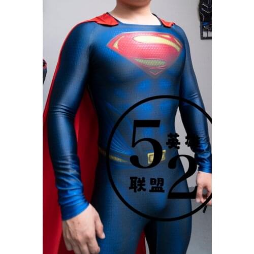 Man of steel Superhero Cosplay Costume Custom Made Zentai Catsuit Halloween Bodysuit